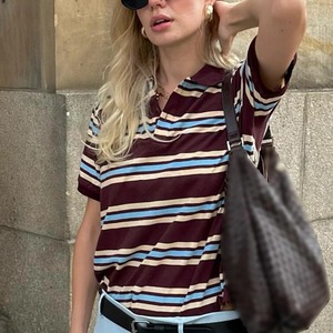 Custom Short Sleeves Women's Shirt Summer Stand <b>Collar</b> 100% Cotton Polo Shirts Casual Breathable Polo Shirts for Women - Product Image 4