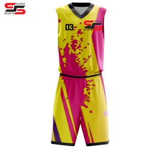 Conjunto de Uniformes de Baloncesto, Uniformes de Baloncesto Sublimados, Jerseys, Pantalones Cortos Bordados, Aparejos de Sarga, Uniforme de Baloncesto - Product Image 1