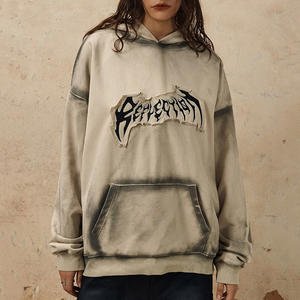 Sweat à capuche pour homme en velours lâche d'hiver 2026, 350 g/m², polaire, tendance, surdimensionné, épais, sans cordon, sweat à capuche noir pour homme - Product Image 2