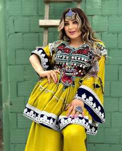 Vente en gros de robe afghane Kuchi faite à la main à vendre meilleure qualité de tissu en coton Kuchi afghan avec broderie - Product Image 2