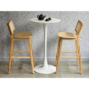 Combo Set 60cm Round Wood <b>Bar</b> <b>Table</b> <b>and</b> 2 Wooden <b>Bar</b> <b>Stools</b> CBCF305 - Product Image 3