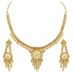 เครื่องประดับตามเทศกาลแบบดั้งเดิมเครื่องประดับทองเหลืองเทียมพร้อมมุกสร้อยคอแฟชั่นเครื่องประดับสำหรับส่งออก - Product Image 3