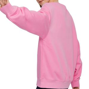 Sudadera informal con logotipo bordado personalizado, suéter de algodón de gran tamaño con cuello redondo, jersey de lana con cuello redondo para mujer, sudadera - Product Image 6