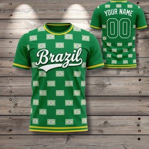 Set Maglia da Calcio Unisex con Motivo Bandiera Brasiliana per Mondiali 2026, Regalo per Tifosi in Diversi Colori - Product Image 1