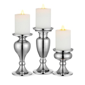 2023 decoración de boda portavelas de aluminio níquel diseño clásico portavelas y portavelas hecho a mano personalizado - Product Image 3