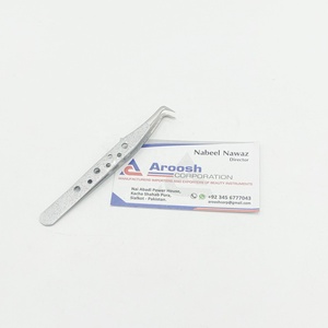 Pince à épiler à 90 degrés à paillettes argentées de haute qualité pince à épiler à extension de cils en acier inoxydable saine et durable avec pointe pointue - Product Image 3