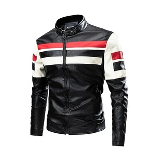 Abrigo de bombardero de motorista a prueba de viento Vintage informal de primavera para hombre, nueva chaqueta de cuero con tela de lona de piel de oveja para motociclismo - Product Image 3