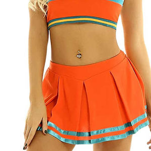 Uniforme de pom-pom girl personnalisé avec tissu extensible durable et couleurs audacieuses, idéal pour les compétitions de joie et l'esprit scolaire - Product Image 6