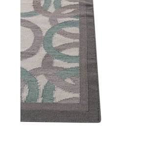 Alfombra de Lana Tejida Plana Gris y Negra Alhambra con Patrón Geométrico Rectangular para Decoración de Sala de Estar Juvenil Modelo ADWL-13206 - Product Image 4