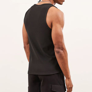 Custom Muscle Stringer Fitness Tank <b>Top</b> Blank <b>Sleeveless</b> High Quality Spandex/Cotton Eco-Friendly Breathable Tight Ribbed Men - Product Image 4