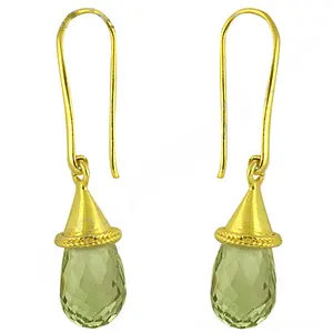 Pendientes Largos de Amatista Verde Vintage Glamorosos para Mujer - Joyería de Regalo en Oro de 18K - Product Image 3