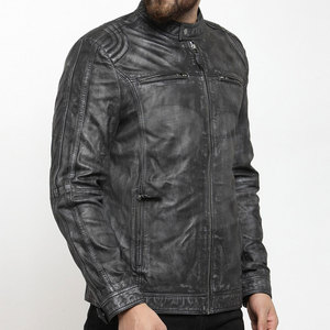 Chaqueta de Cuero Vacuno Transpirable Estilo Urbano, Talla Grande, Cuello Alto, Moda de Invierno - Product Image 2