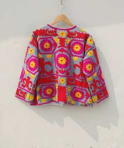 Women's Latest Bohemian Floral Quilt Jacket Handmade <b>Velvet</b> Embroidered Suzani Cotton Windbreaker <b>Coat</b> Autumn Winter Summer - Product Image 2