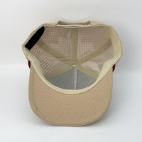 Sombrero de golf con diseño de cuerda Estilo perforado Gorra de béisbol de 5 paneles Gorra deportiva impermeable Logotipo personalizado Borde de corte láser OEM ODM