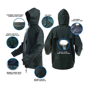 Haute qualité respirant printemps hommes imperméable léger durable pluie costumes personnalisé couleur Logo solide 2-en-1 conception - Product Image 4