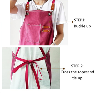 Schorten met aangepast logo voor vrouwen, met zakken, 2 stuks, nagelkunst canvas schort, keuken, waterdicht, gereedschap - Product Image 4