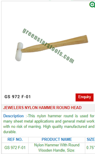 Martillo de Metal de cabeza redonda GS 972F-01 para herramientas y equipos de joyeros con molde de nailon - Product Image 2