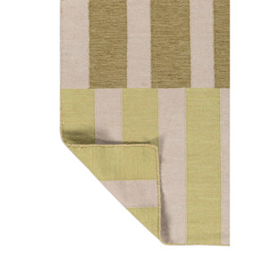 พรมขนสัตว์ทอลายตารางหมากรุกแบบกลับด้านได้ สีงาช้าง สำหรับบ้าน-ADWL-1314 - Product Image 5