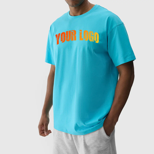 Venta al por mayor 100% algodón pesado O-cuello Hip Hop camiseta para hombres 260 Gsm impresión digital de gran tamaño serigrafía O-cuello camiseta - Product Image 1