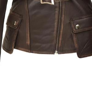 Nouveauté Veste tendance en cuir de haute qualité pour femmes Veste tendance en cuir pur design pour femmes Premium Slim - Product Image 6