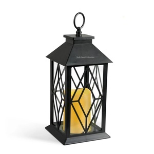 Lanternes à bougies suspendues et de table en métal enduit noir à prix de gros pour l'artisanat de décoration de la maison et du jardin - Product Image 6