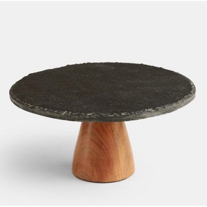 Huge Demand on High Quality Natural Wood Color Acacia Wood and <b>Marble</b> <b>Cake</b> <b>Stand</b> Wedding Party Decoration Server - Product Image 1