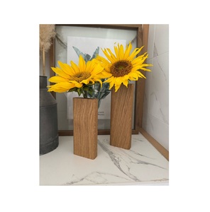 Pot de fleur en bois fait à la main rustique pour porte-plante d'intérieur décoration de jardin extérieur avec texture en bois poli lisse - Product Image 3