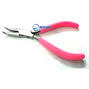 Pince à bec courbé très vendue pour la fabrication et la réparation de bijoux avec poignée rose en acier inoxydable - INSTRUMENTS CHIRURGICAUX INTENSES - Product Image 4