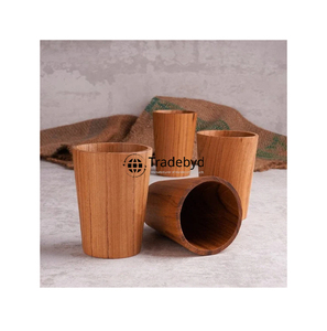 Verres en verre en bois rustique faits à la main à partir de bois durable décor à la maison écologique pour Table de cuisine Tradebyd acheteurs de cadeaux - Product Image 3