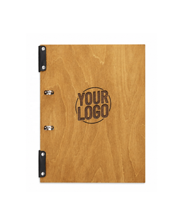 DIVRIS DRL-203 Porta Menús de Madera Color Marrón Claro con Remaches de Latón, Capacidad para Múltiples Páginas, para Restaurantes y Hoteles - Product Image 1