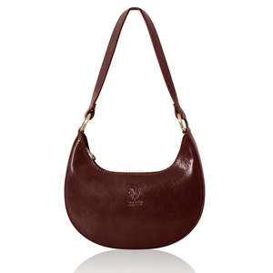 Bolso de Hombro Media Luna de Cuero Genuino Italiano - Mediano-PM615 - Product Image 4