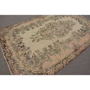 Classique Beige Vert 5.7X6 pieds Vintage Tapis Turc Laine Grande Zone Patchwork Motif avec Support En Latex pour Couloir Chambre Utilisation - Product Image 2