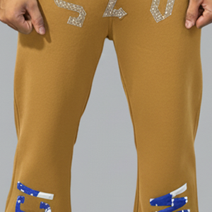 Tracksuit Sweatsuit Custom Puff Print <b>Crop</b> <b>Top</b> Hoodie and Flare Sweatpants Set Sweat Jogger Stacked Pants Track Suit Set <b>For</b> <b>Men</b> - Product Image 6
