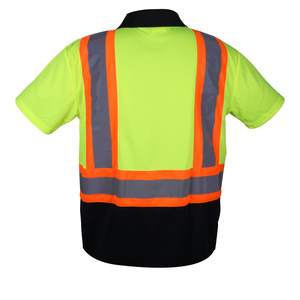 Men's Hi Vis Construction Short Sleeve T-Shirt Hi Vis Workwear <b>Reflective</b> Safety Polo T Shirt With <b>Reflective</b> <b>Tapes</b> for sale - Product Image 3