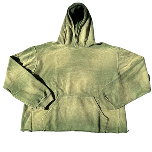 Ventes en gros de sweats à capuche à imprimé numérique solide, effet délavé, style tendance, pour l'hiver - Product Image 6