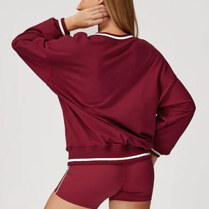 Sudadera con capucha de bloque de color personalizada, Sudadera ligera y transpirable para deportes al aire libre, Sudadera de cuello redondo a prueba de viento y sin costuras - Product Image 2