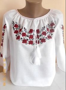 Qualité supérieure 100% coton Designer femmes ukrainien brodé manches longues cheville longueur longue ceinturée Ukraine Midi Maxi robe - Product Image 2