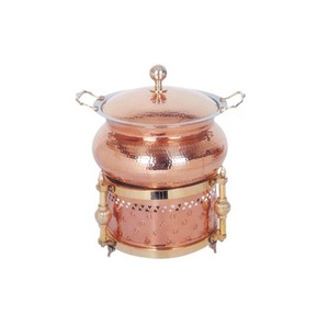 Platos de frotamiento de metal martillado Chafes de acero inoxidable y calentadores de comida de buffet para equipos de restaurante y catering - Product Image 6