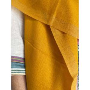 Soft Pumpkin <b>Wool</b> Zari <b>Scarf</b> Chiffon Fabric - Product Image 3