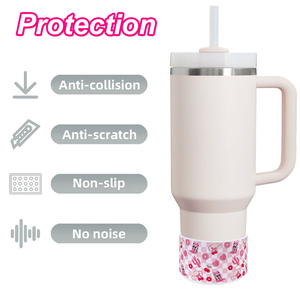 Tùy chỉnh in ấn Silicone khởi động chống trượt cup Bumper cho Tumbler dưới tay Áo Bìa thép không gỉ chai nước Phụ kiện - Product Image 5