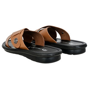 Men's High Quality Genuine Leather Tan Cross Strap Sandal Breathable Lightweight Anti-Slip Spring/Autumn Daily Wear Walking - Product Image 5