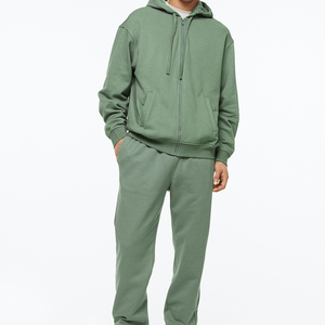 Conjunto de chándal de 100% algodón con etiqueta personalizada para hombre, Sudadera con capucha y pantalones de chándal con media cremallera y etiqueta personalizada - Product Image 3