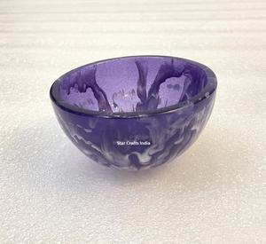 Juego de cuencos para servir de resina amarilla altamente pulida, ensaladeras artesanales de alta calidad, hogar, Hotel, restaurante, moderno, personalizado, India - Product Image 2