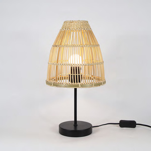 Rattan Lamp Shade Customized Design Desk Lamp <b>Decorative</b> Rattan Table Lamp and <b>Lighting</b> with Creative Weaved Design - Product Image 3