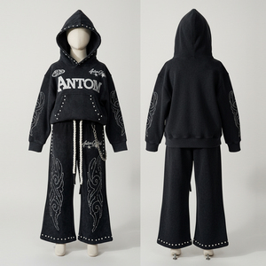 Vente en gros de survêtements avec logo brodé sur mesure garçons enfants survêtements zippés ensembles de survêtements vierges ensembles de deux pièces survêtements pour enfants - Product Image 1