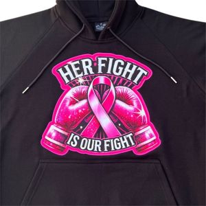 Sensibilisation au cancer du sein Knockout Cancer Hoodie | Sweat à capuche unisexe en molleton de ruban rose de soutien | Vêtements confortables et de cause - Product Image 3