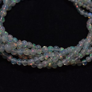 Perles rondes facettées en opale éthiopienne, qualité AAA, perles rondes en opale, 3-4,75 mm, brin de 16 pouces pour la fabrication de bijoux - Product Image 3