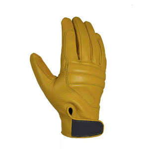 Gants de travail en cuir jaune, gants de protection à doigts entiers, gants à revers matelassés pour la soudure et la réparation - Product Image 1