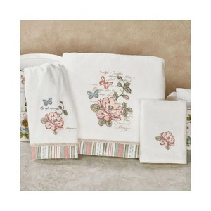 Promotional Christmas Door Ring Floral Embroidered 100% Organic Cotton Water Absorption Pure Eco Friendly Golf Bath <b>Towel</b> <b>Sets</b> - Product Image 5