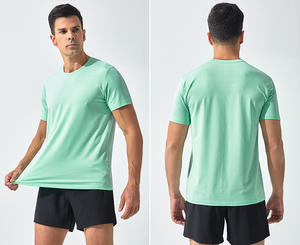 T-shirt en coton uni Street Wear Vintage T-shirt surdimensionné à épaules tombantes Impression personnalisée de haute qualité T-shirt pour homme de poids lourd - Product Image 4